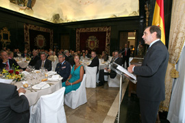 El ministro de Defensa, José Antonio Alonso, en la conferencia de Embajadores en el Cuartel General del Ejército del Aire en Madrid