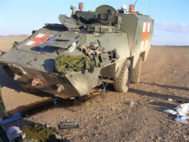 Blindado atacado en Afganistán