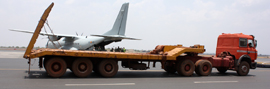 Llegada de material por vía aérea