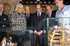 El ministro de Defensa, José Bono, y la alcaldesa de Cadiz, Teófila Martinez, observan una maqueta de uno de los buques participantes en la batalla de Trafalgar