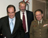 El ministro de Defensa, José Bono, junto al Jefe de Estado Mayor de la Defensa,(JEMAD), Felix Sanz y el presidente de la Mesa de la Comisión ds Defensa en el Senado, senador, Jaime Blanco García