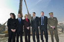El presidente del Gobierno, José Luis Rodriguez Zapatero; la presidenta de Madrid, Esperanza Aguirre; el alcalde de Madrid, Alberto Ruiz Gallardón; los ministros de Defensa, José Bono, y de la Vivienda, María Antonia Trujillo, y el JEMAD, general Félix S
