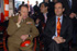 El ministro de Defensa, José Bono, acompañado del JEMAD, General de Ejército, Felix Sanz, reciben información sobre la misión de la fragata 'Navarra'