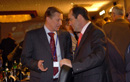 El ministro de Defensa, José Bono, conversa con el ministro de Defensa ruso, Sergey Ivanov, momentos antes de empezar la reunión informal del consejo OTAN-Rusia (NRC)