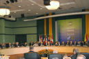 El ministro de Defensa, José Antonio Alonso, participa en la reunión informal de los ministros de la OTAN, en Portozoz, Eslovenia, vista general de la sala de reuniones