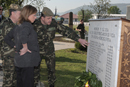 La ministra de Defensa, Carme Chacón, tras finalizar el acto de homenaje a los caidos