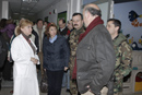 Vicente del Bosque durante su visita a un hospital en Sarajevo