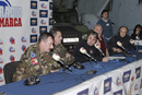 Emisión del programa 'La Futbolería' de Radio Marca en la Base de Camp Butmir