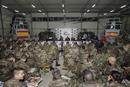 Emisión del programa 'La Futbolería' de Radio Marca en la base de Camp Butmir