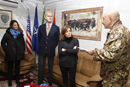 La vicepresidenta del Gobierno, Soraya Saénz de Santamaria, el ministro de Defensa, Pedro Morenés, y la subsecretaria  de Defensa, Irene Dominguez-Alcahud, durante su encuentro con el general Maurizio Scardino Jefe del TAAC-W.